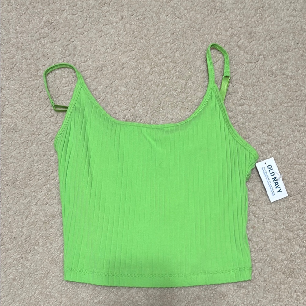 Old Navy Green Ribbed Sleeveless Camisole